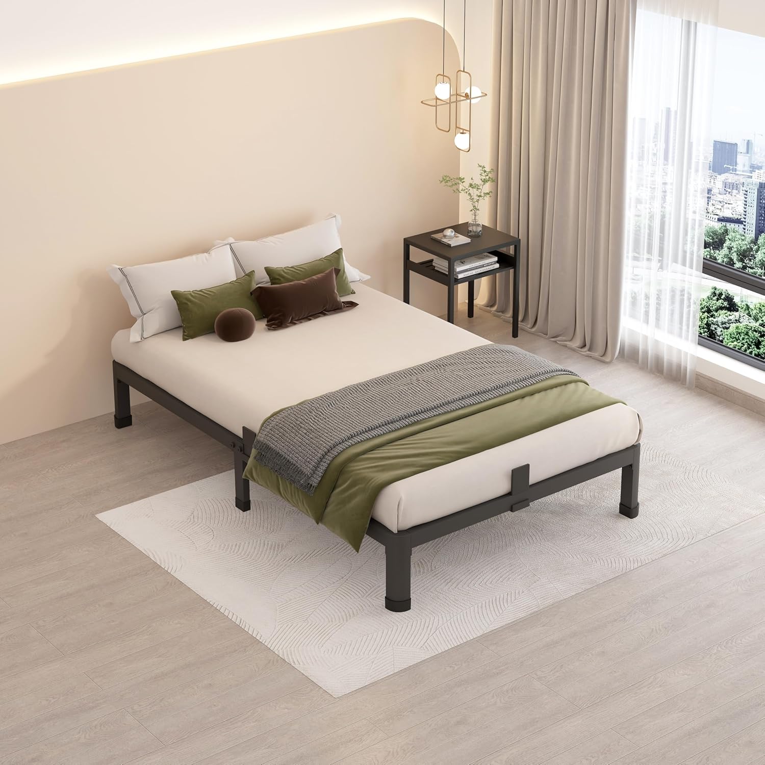 Thumbnail 4 de MAF 10 Inch Twin Size Metal Platform Bed Frame with Round Corner Legs