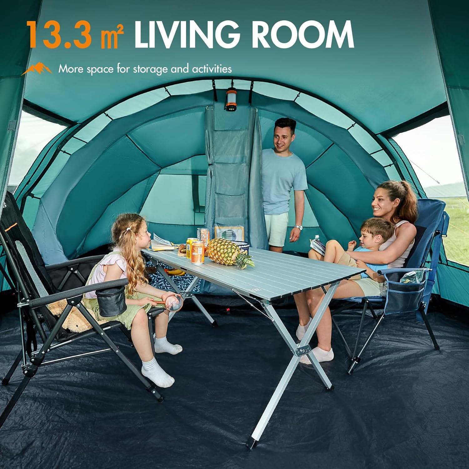 Thumbnail 2 de Portal Luxury 6 Man Tunnel Tent with Dividable Bedroom and Large Living Area
