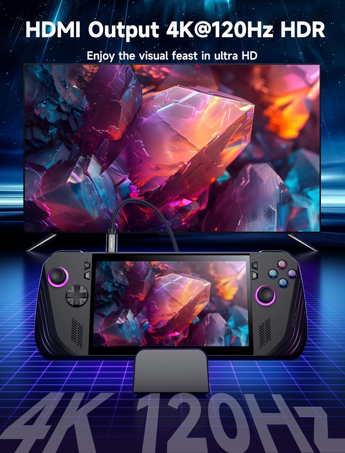 Thumbnail 5 de JSAUX HB0609B 6-in-1 Dockingstation & 100W Ladegerät für ROG Xbox Ally X, Steam Deck und Legion Go mit HDMI 4K@120Hz