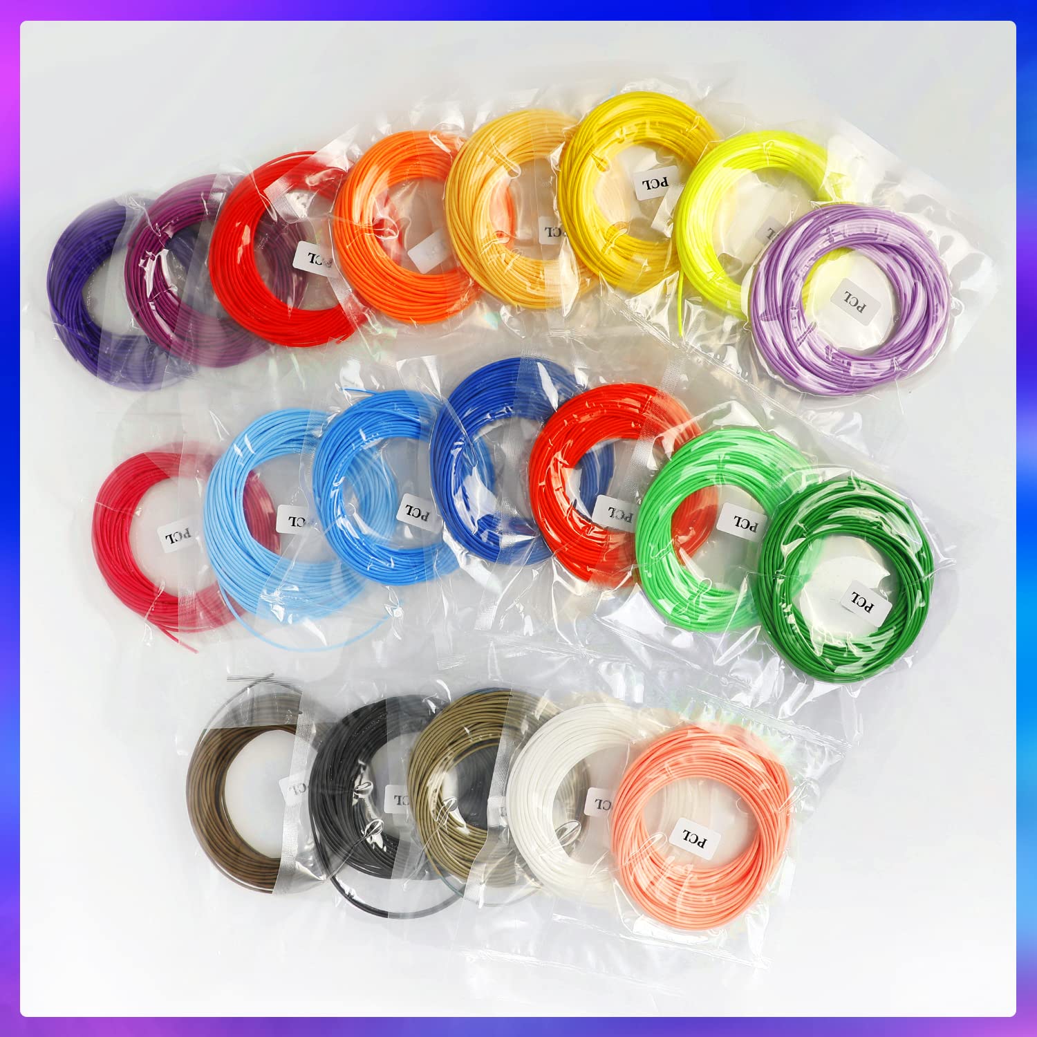 Thumbnail 6 de ANCHARA 3D Stift Filament PCL – 20 Farben, 10 m pro Spule, 1,75 mm