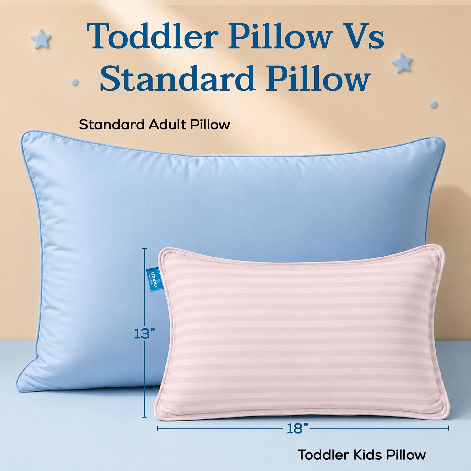 Detalle 2 de Utopia Bedding UB2564 Toddler Pillow, 2 Pack, 13 x 18 in, Light Pink