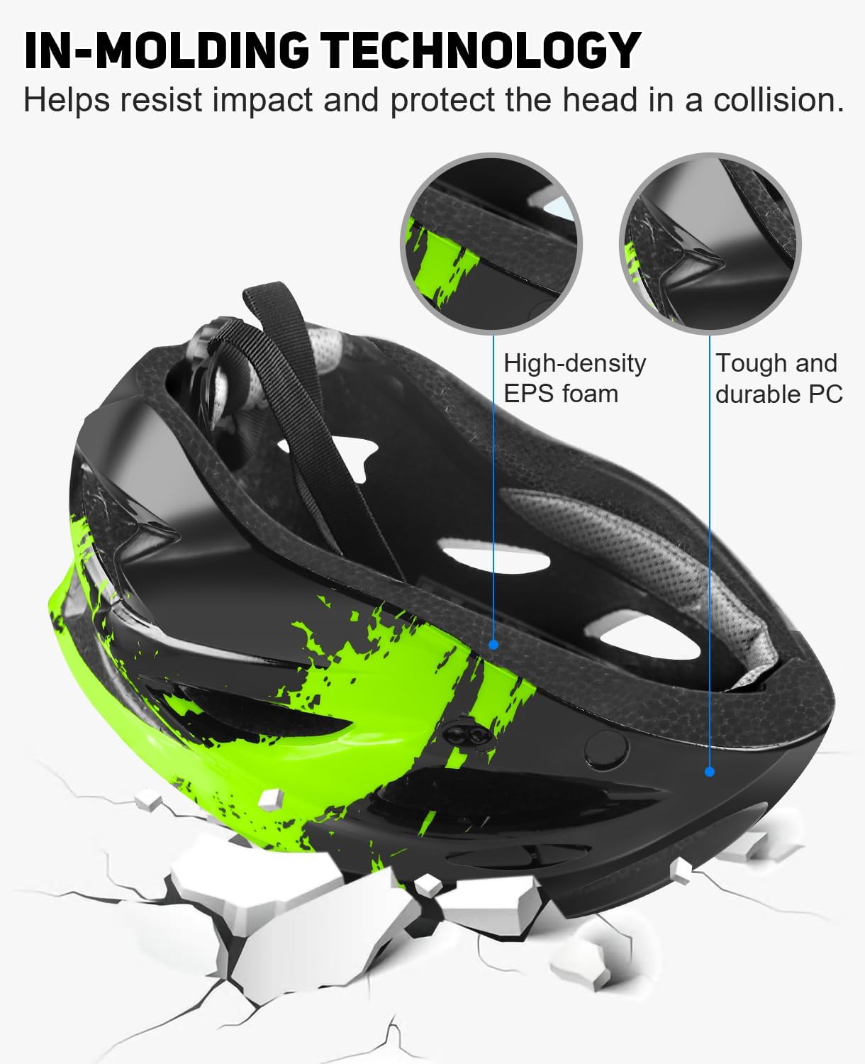 Thumbnail 4 de RaMokey Casco de ciclismo ligero con luz LED y visor magnético