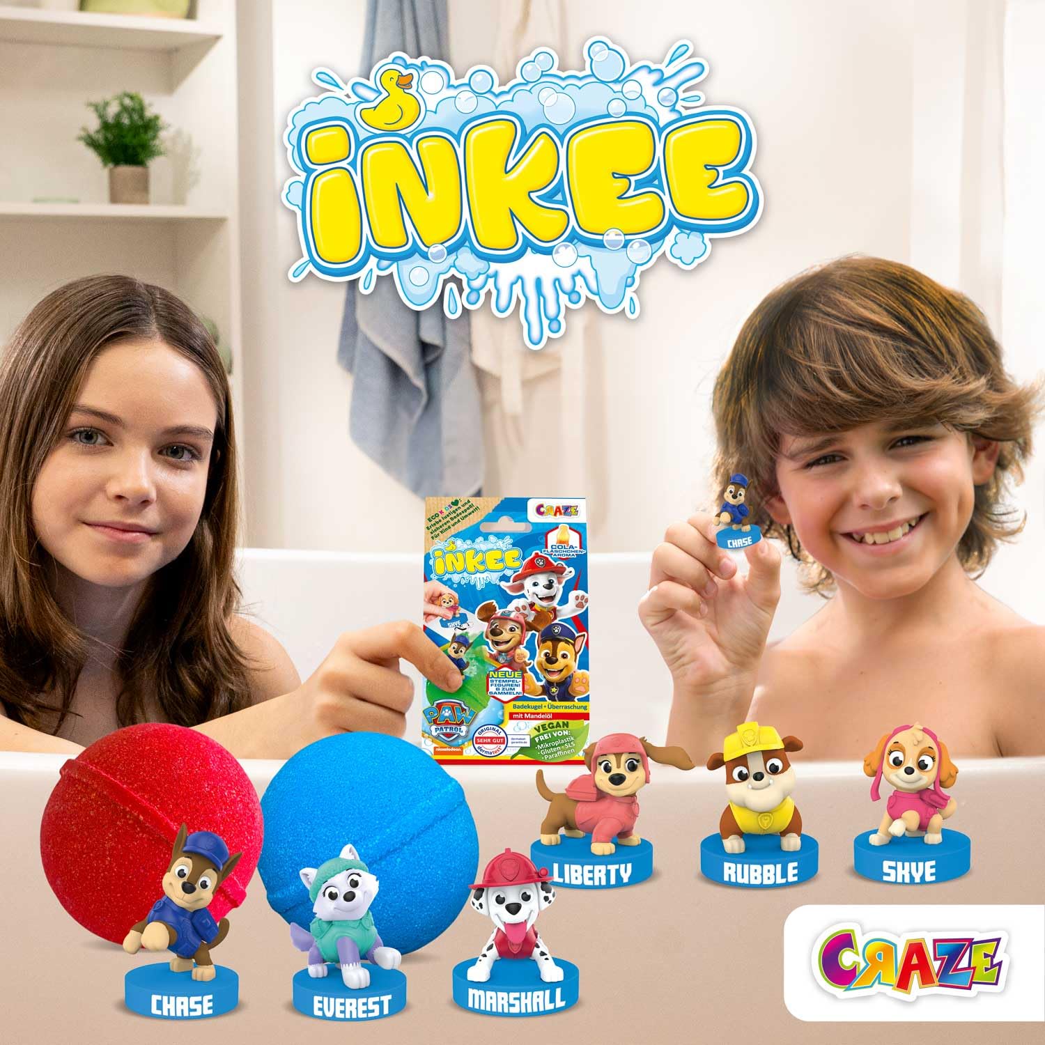 Thumbnail 3 de INKEE Surprise Paw Patrol Badebomben – 5 Stück mit Überraschung, Mandelöl & Cola-Gummi-Duft