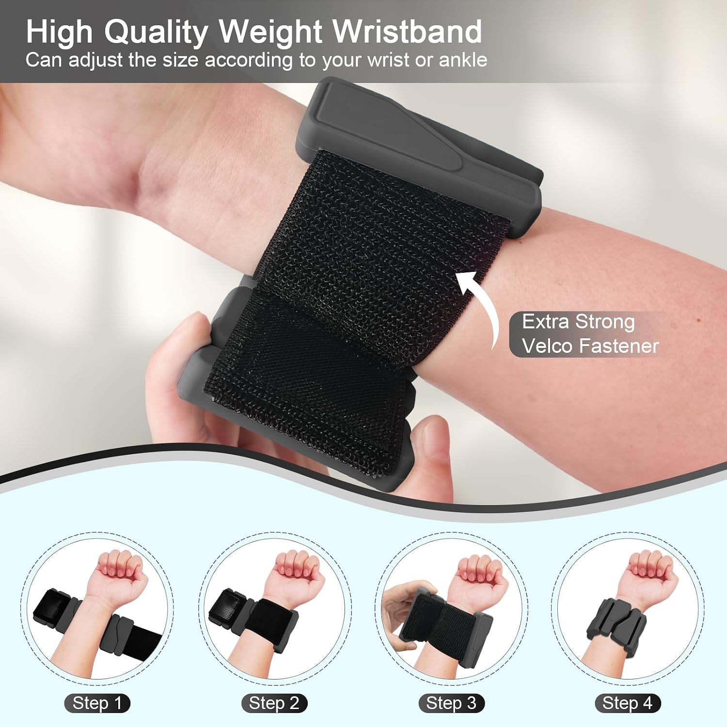 Detalle 2 de AdLife Adjustable Wrist & Ankle Weights, 2 lb Set with Removable Modules