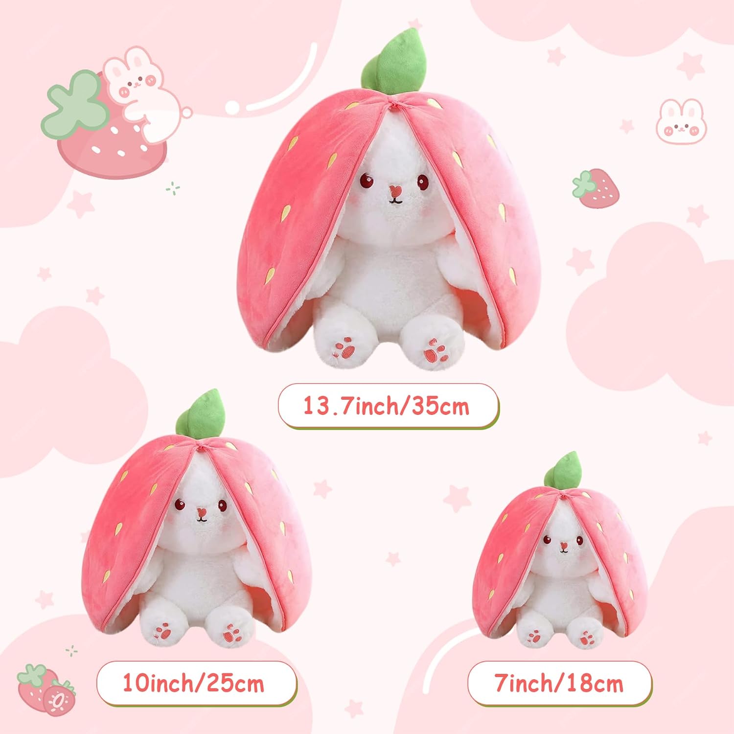 Thumbnail 4 de MIAODAM Bunny Stuffed 7 inch reversible plush 🐰