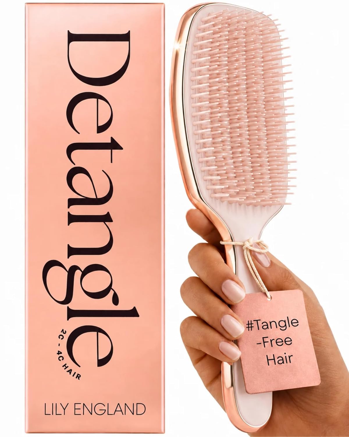 Detalle de Lily England Detangling & Styling Brush (Rose Gold) for 2c to 4c Curly Hair