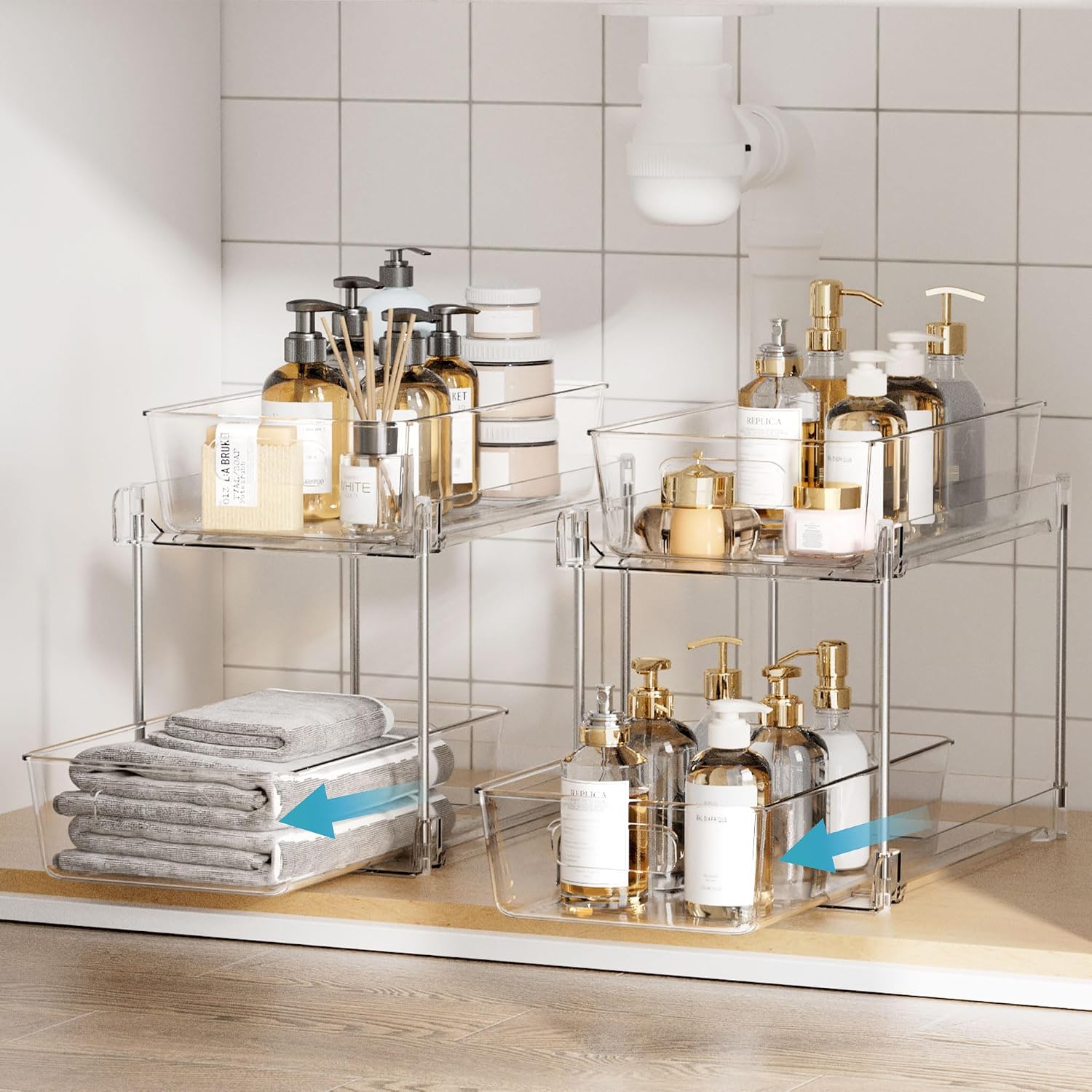 Detalle 2 de Vtopmart 2 Tier Bathroom Storage Organizer, 2 Pack