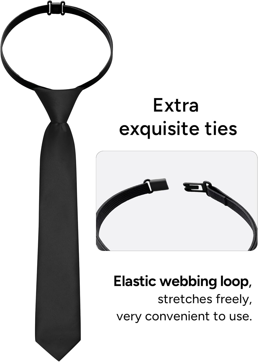 Detalle 2 de MagicSite Boys’ Long-Sleeve Button-Down Dress Shirt and Tie, Stretch or Standard Fabric