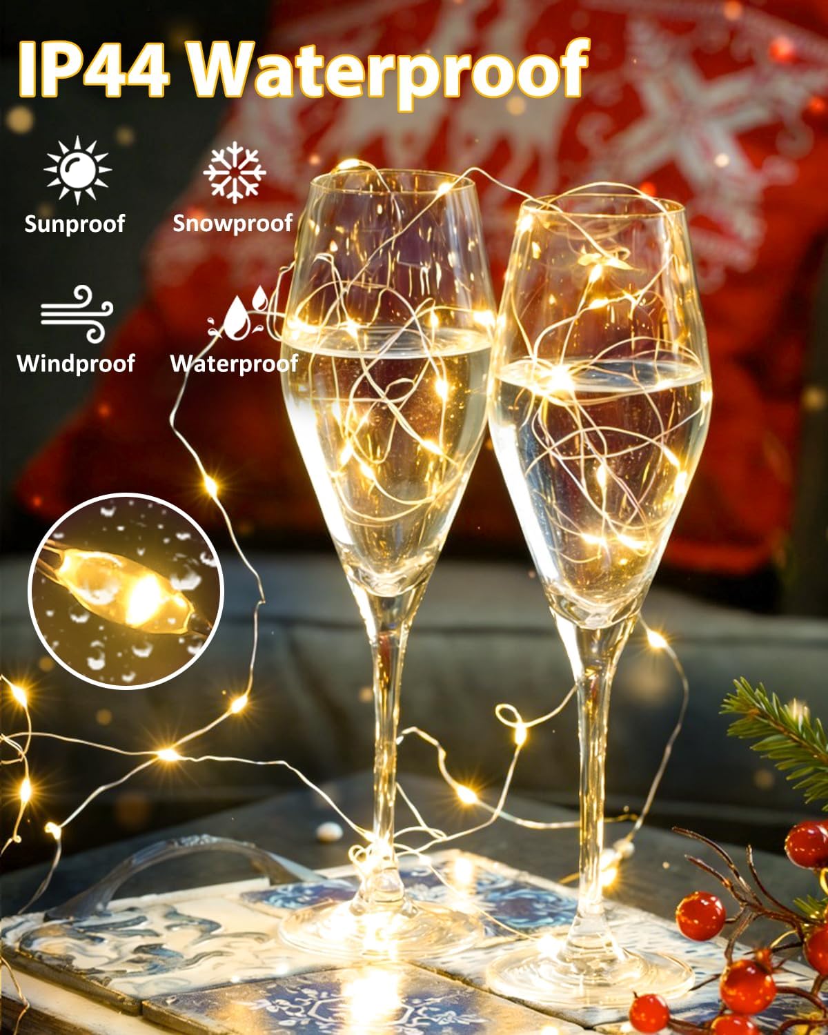 Thumbnail 5 de BOSSERN 4-Pack 60 LED Fairy Lights, 20-Foot Battery-Powered Copper Wire
