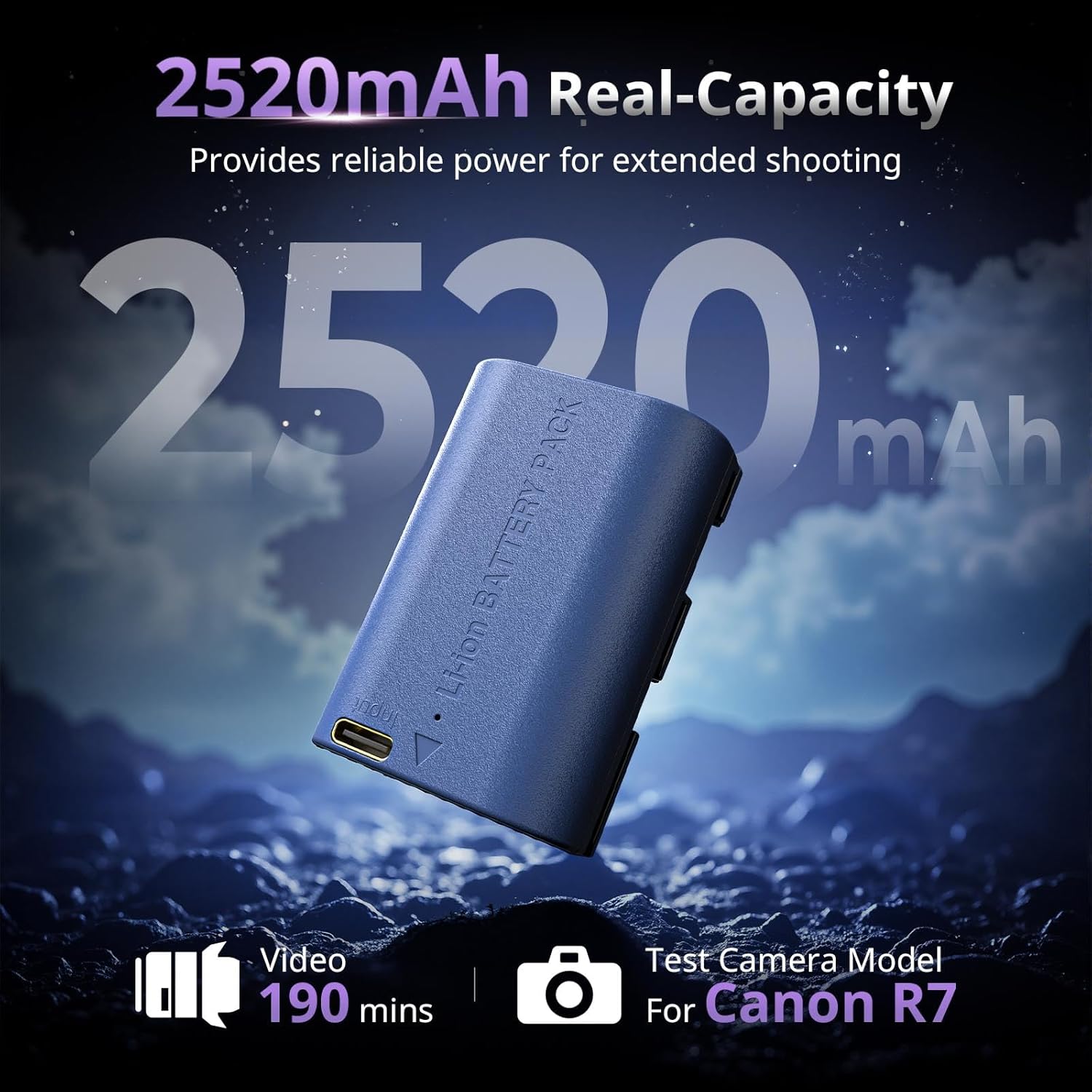 Thumbnail 1 de Batterie SMALLRIG LP-E6P 2520 mAh USB-C compatible Canon (remplacement LP-E6P)