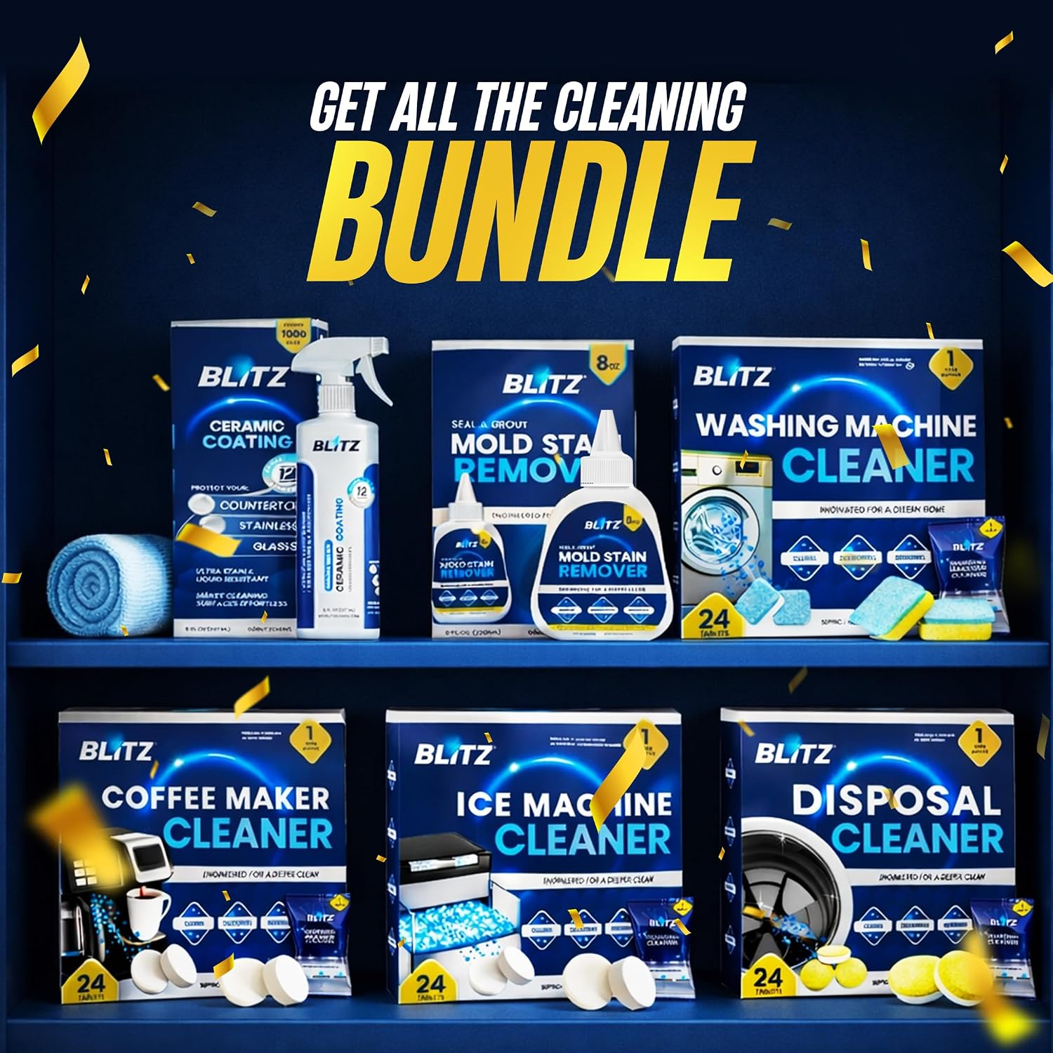 Detalle 2 de BLITZ Dishwasher Cleaners Lemon Scent Tablets, 24 Count for Descaling