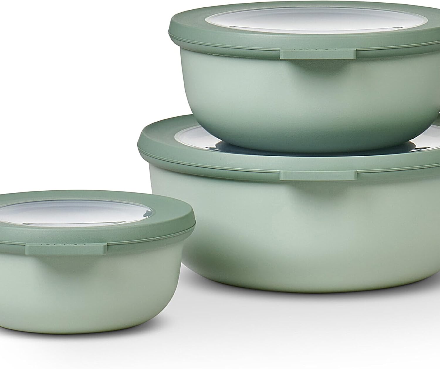 Mepal Cirqula Round 3-teiliges Set – Mikrowellengeeignet, 350 ml / 750 ml / 1250 ml, Nordic sage