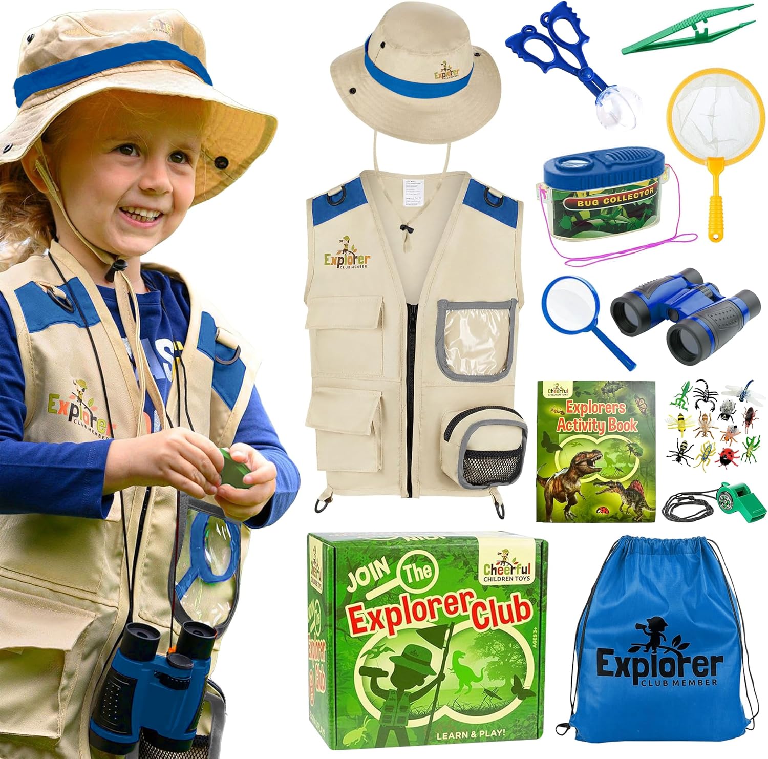 Detalle de Premium Kids Explorer Kit with Sturdy Accessories (Blue) – 3-7 Years