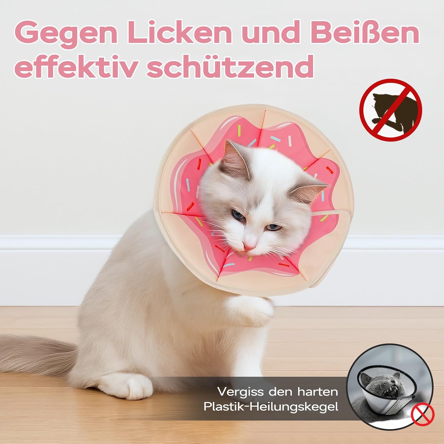 Detalle de Supet Halskrause Katze (Zuckerkringel, Größe L) – fundierte Kaufentscheidung