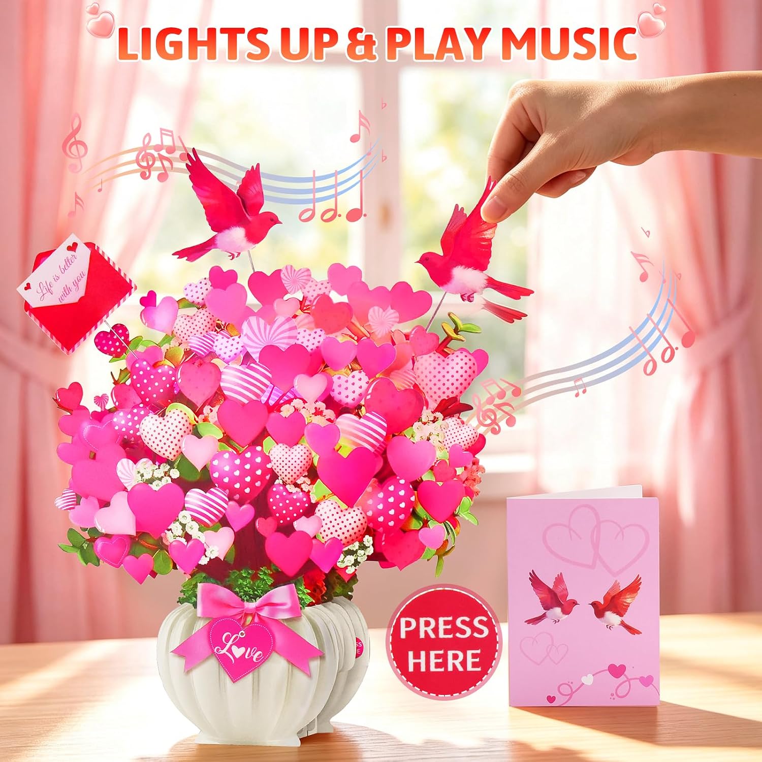 Detalle 2 de Venhoo Pop-Up Valentine’s Card, 10.5-inch