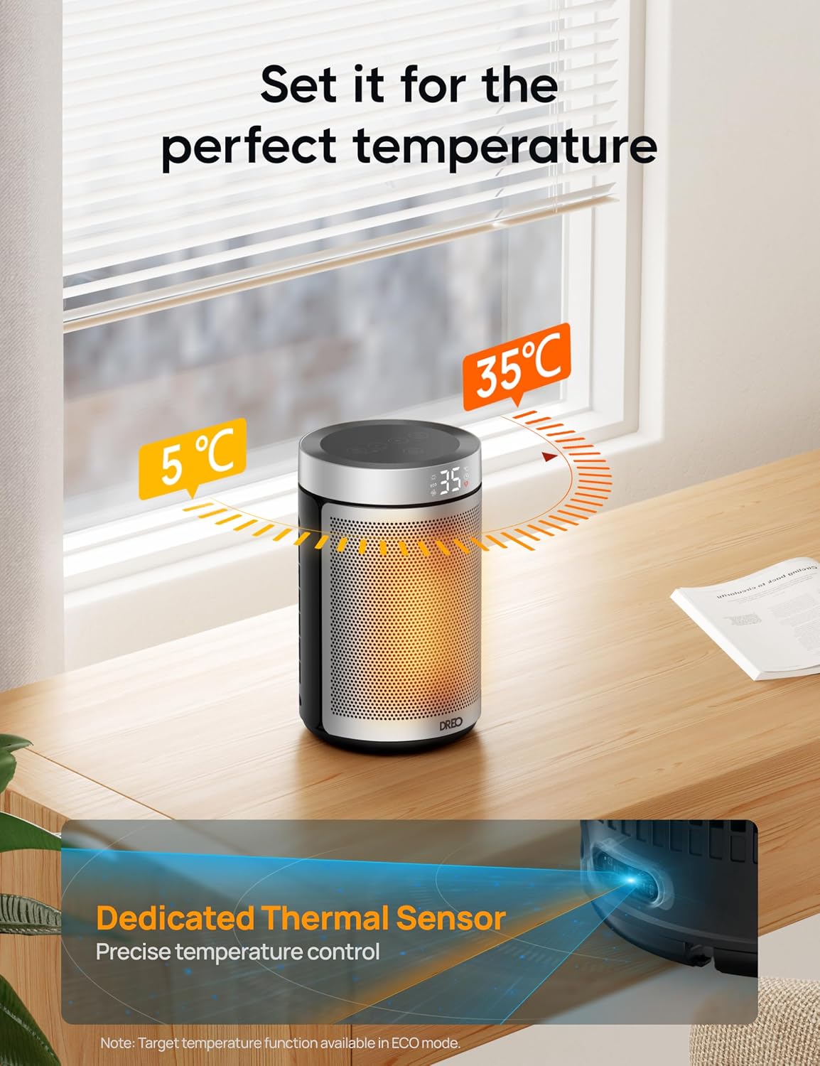 Detalle de Dreo Atom 316 1500W ceramic fan heater