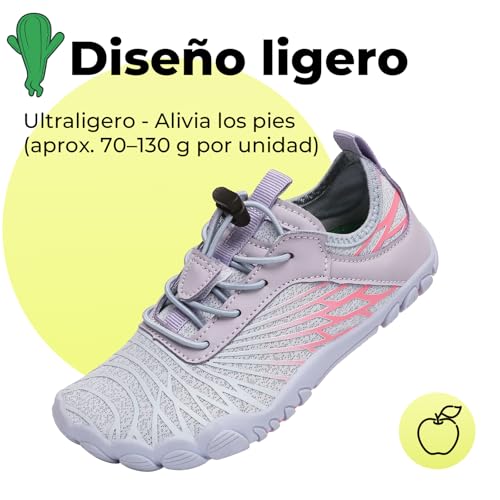 Thumbnail 6 de SAGUARO escarpines infantiles barefoot de secado rápido (zapatillas de agua) morado, talla 28 EU