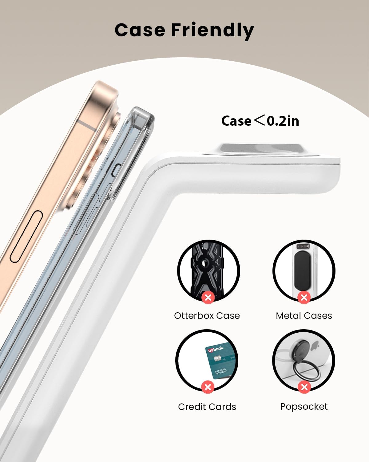 Detalle 2 de GEEKERA 3‑in‑1 Wireless Charger 10W