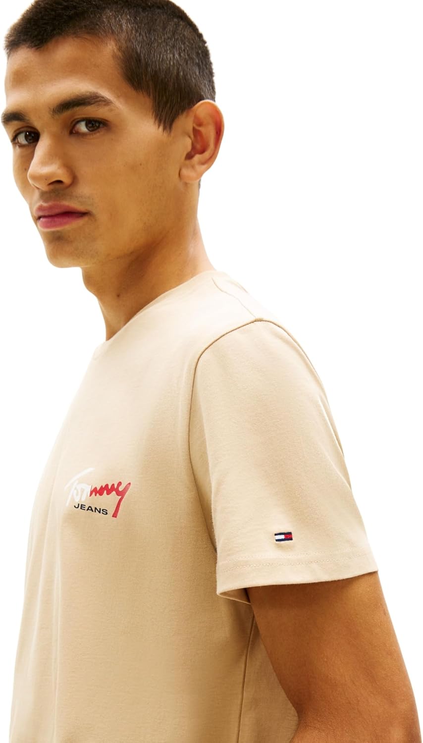 Detalle 2 de Tommy Jeans Tjm Slim Sign Chest SS Tee Ext Dm0dm22538 – Maglietta polo non, ma basic