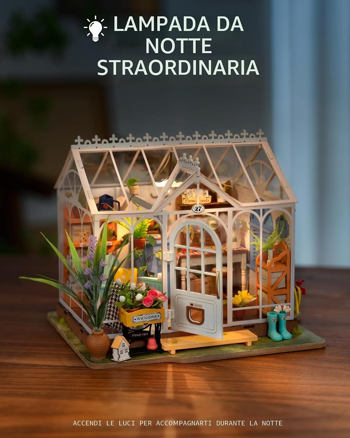Detalle de ROWOOD Kit Casa Delle Bambole – Casa Da Giardino in Legno, 1:20, DIY, Regalo Creativo