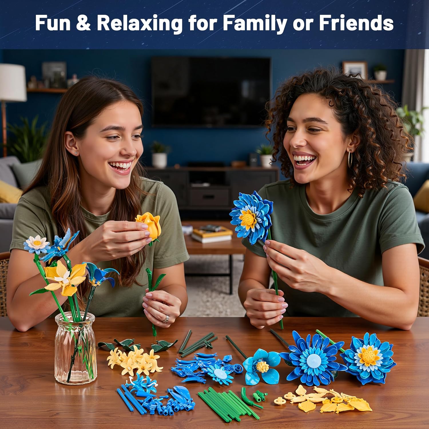 Detalle de EWED Starry Blooms Flowers Bouquet Building Set