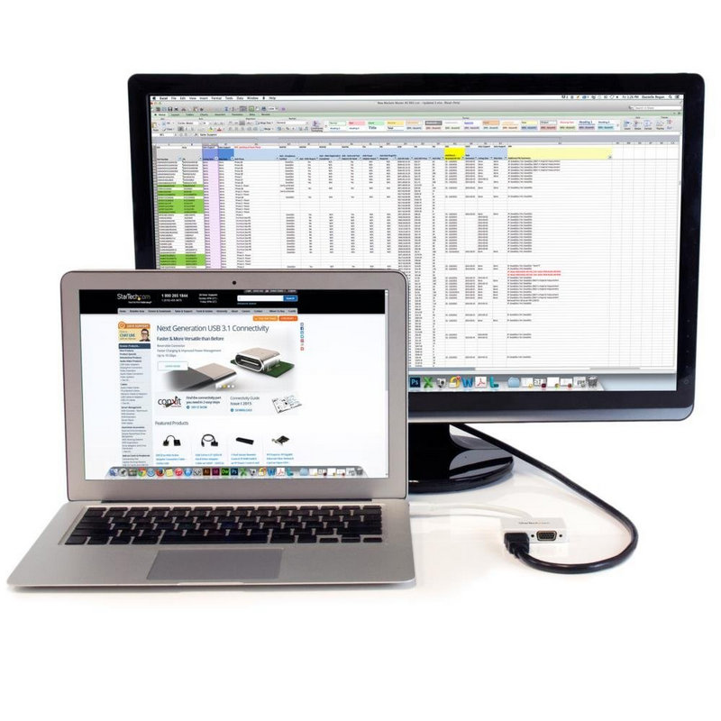 Detalle de Startech Adaptador Mini DisplayPort a HDMI o VGA Blanco (MDP2HDVGA)