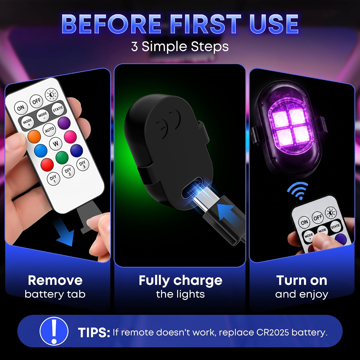 Thumbnail 6 de Upgraded Wireless LED Car Interior Lights 12H Battery