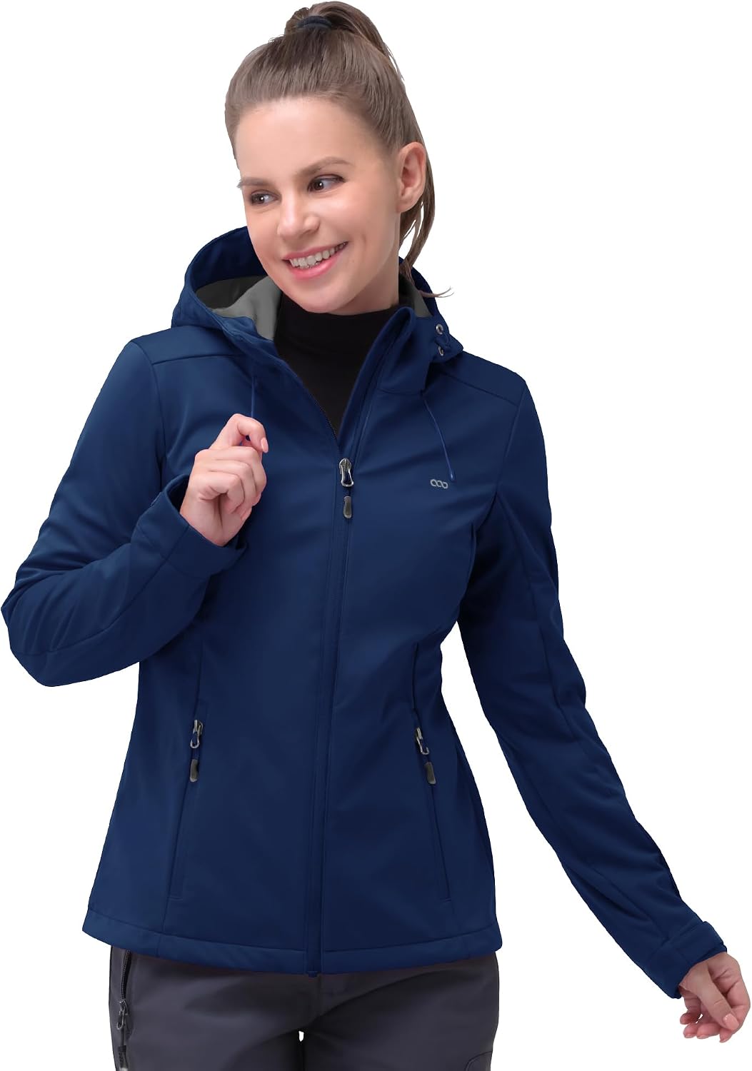 Detalle 2 de 33,000ft Damen Softshelljacke – Wasserdichte, winddichte Funktionsjacke mit Kapuze