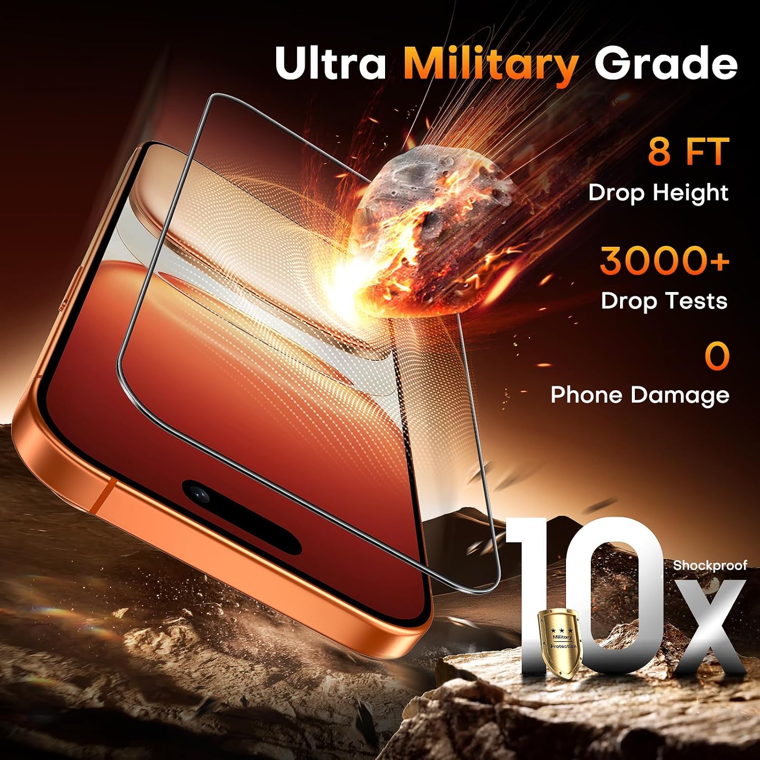 Detalle 1 de TOCOL Screen Protector for iPhone 17 Pro Max and 16 Pro Max 6.9" tempered glass protection 2 pack