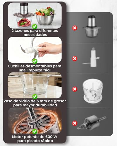 Thumbnail 4 de Bear Picadora de Alimentos 600 W con 4 cuchillas 🍽