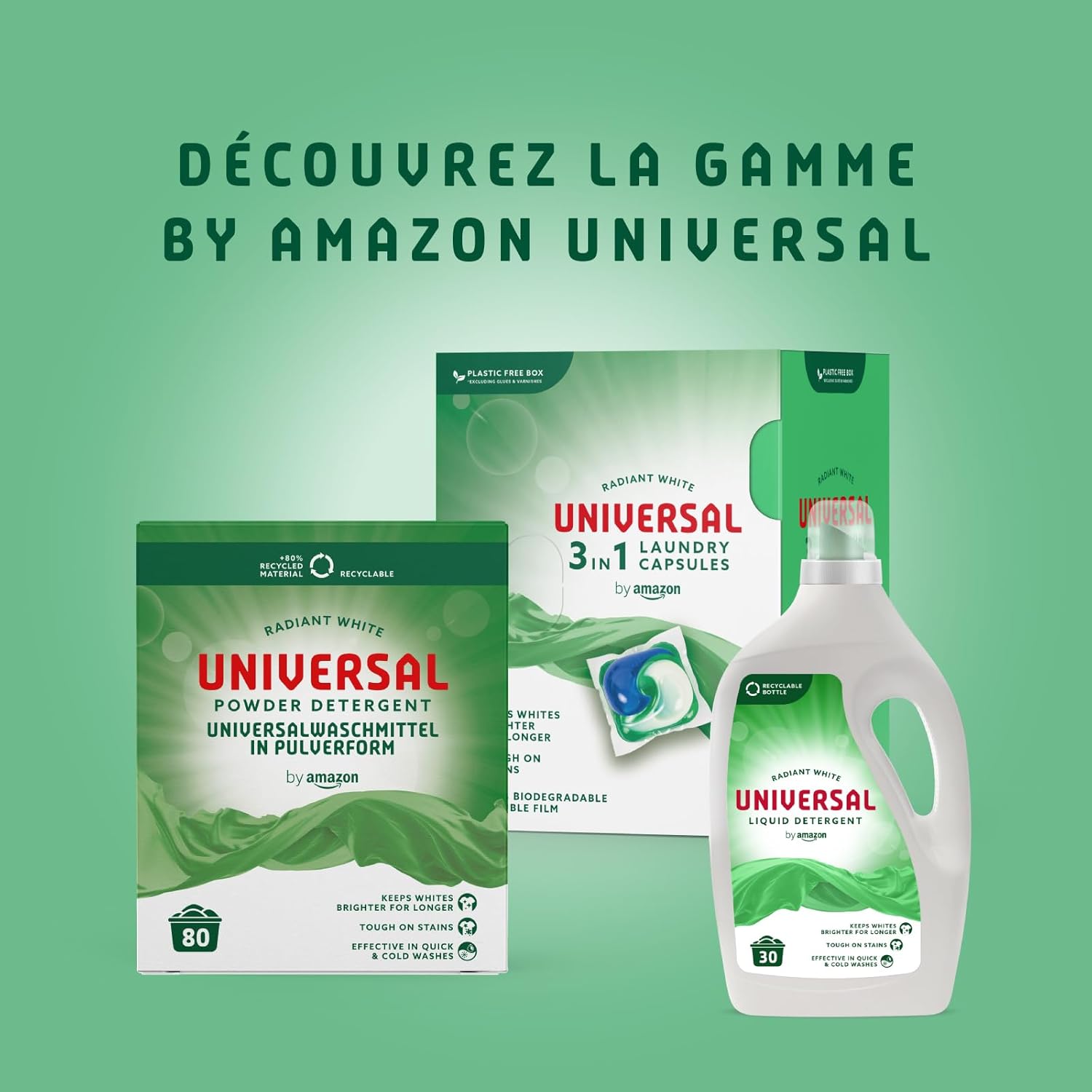 Detalle 2 de Lessive en poudre universelle 4,8 kg (80 lavages) – by Amazon