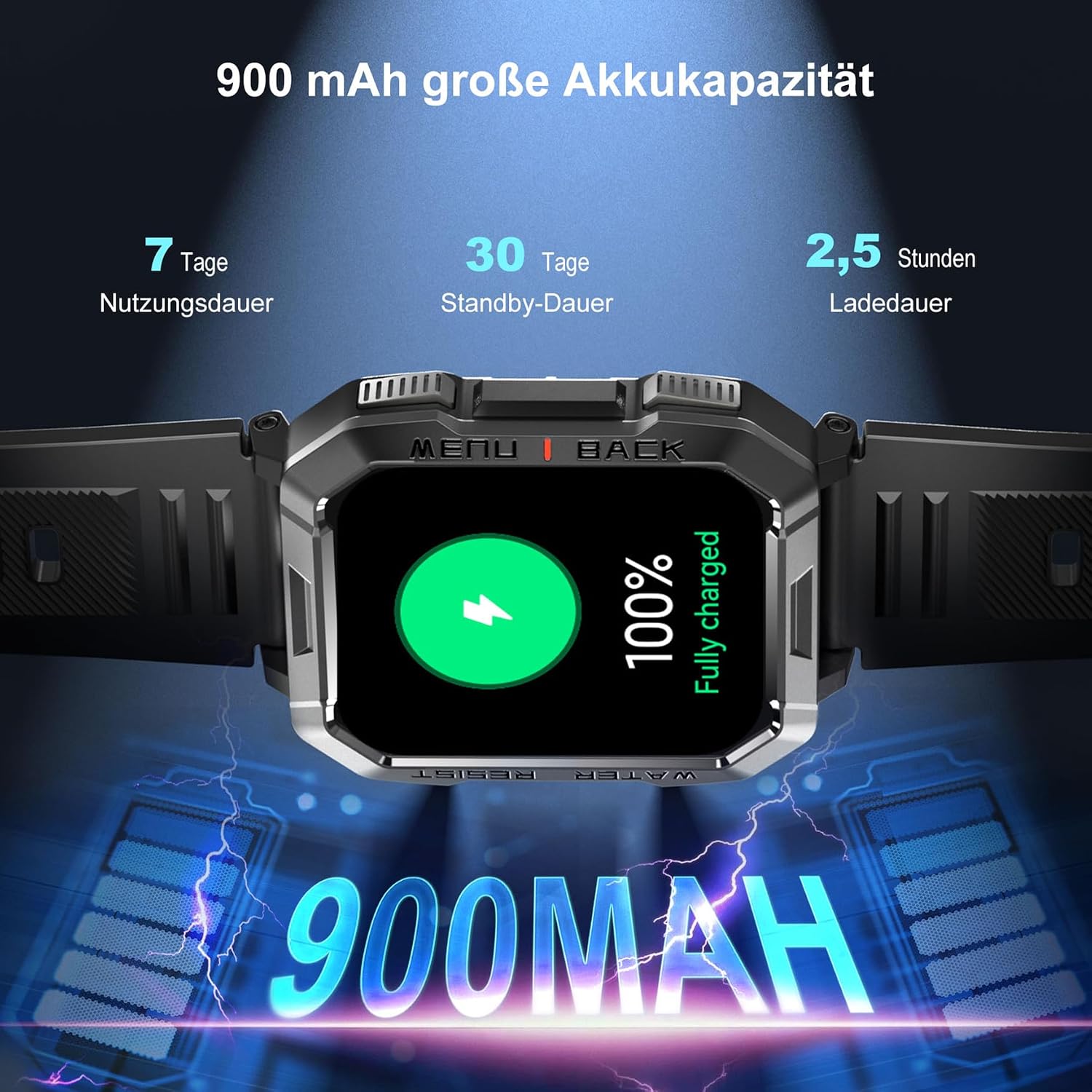 Thumbnail 6 de Blackview Smartwatch Herren – Fitnessuhr mit Telefonfunktion, IP68, 100+ Sportmodi