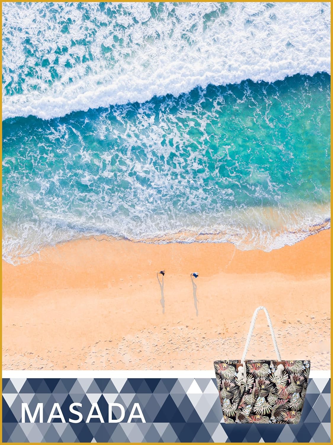 Detalle 2 de MASADA Grande borsa da spiaggia idrorepellente con cerniera