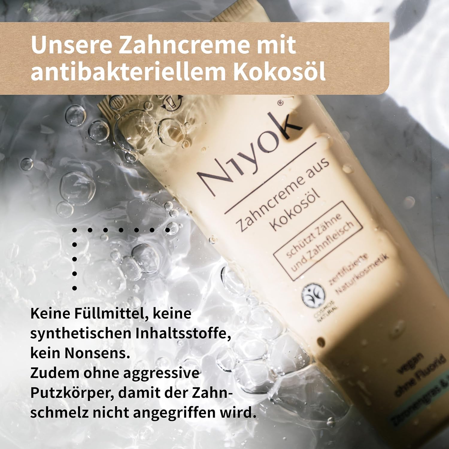 Detalle 2 de Niyok Zahncreme Bio Kokosöl Blutorange & Basilikum – 75 ml