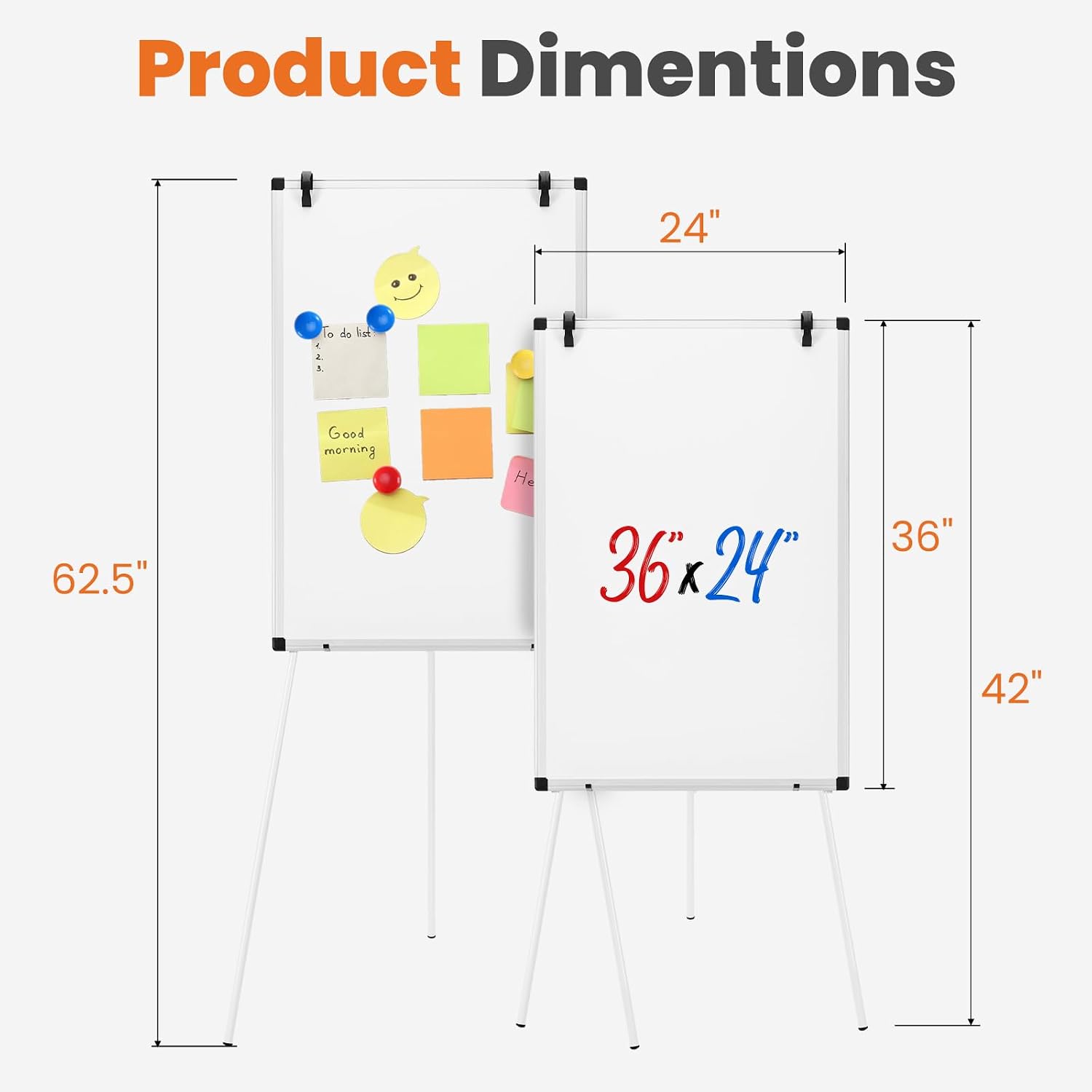 Detalle 2 de Sweetcrispy GCB-SW 36 x 24-Inch Magnetic Whiteboard with Adjustable Easel Stand