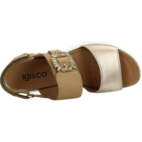 Detalle 2 de IGI&Co 1164511 Sandali Donna Zeppa con Plantare in Pelle Beige – comfort e stile quotidiano