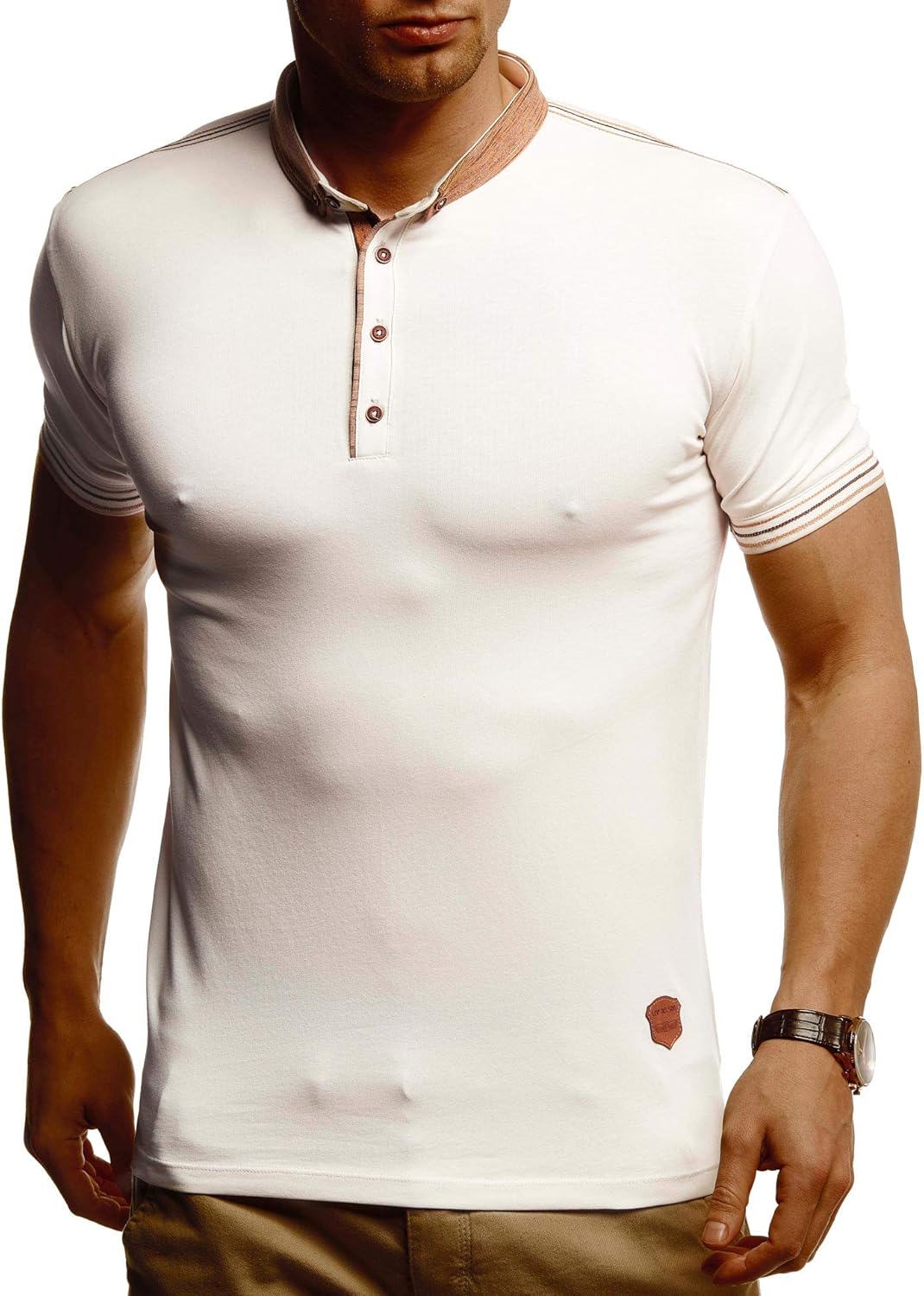 Thumbnail 5 de Leif Nelson LN1310 – T-shirt à col polo pour homme en coton basique, coupe ajustée