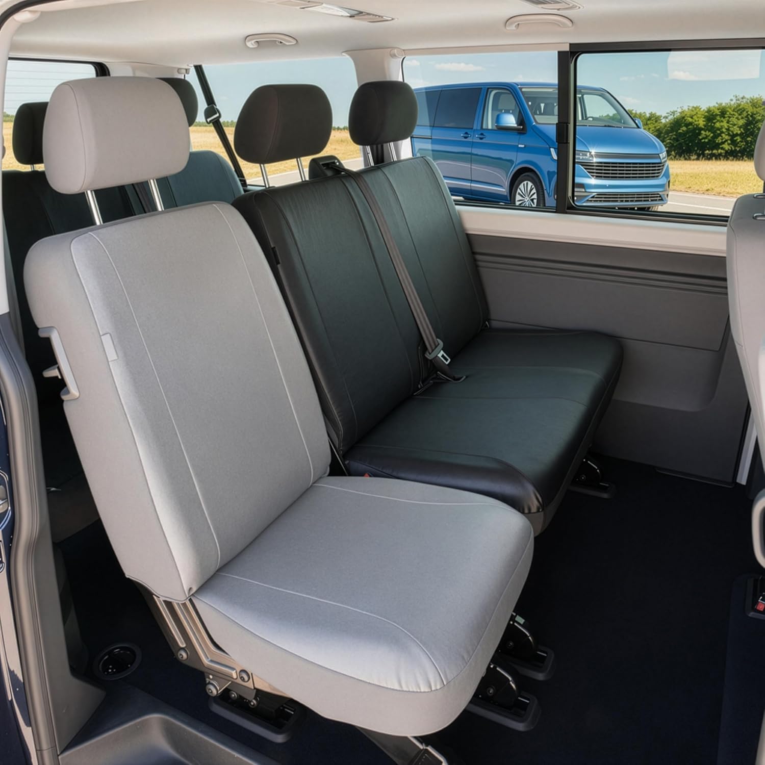Thumbnail 6 de Walser Transporter Sitzbezüge VW T6 – Doppelbank vorne klappbar, Kunstleder, passgenau