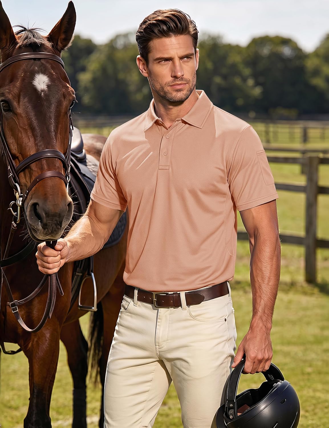 Detalle 2 de MAGCOMSEN Men's Polo Shirt Quick-Dry Performance Short Sleeve Polo Shirt