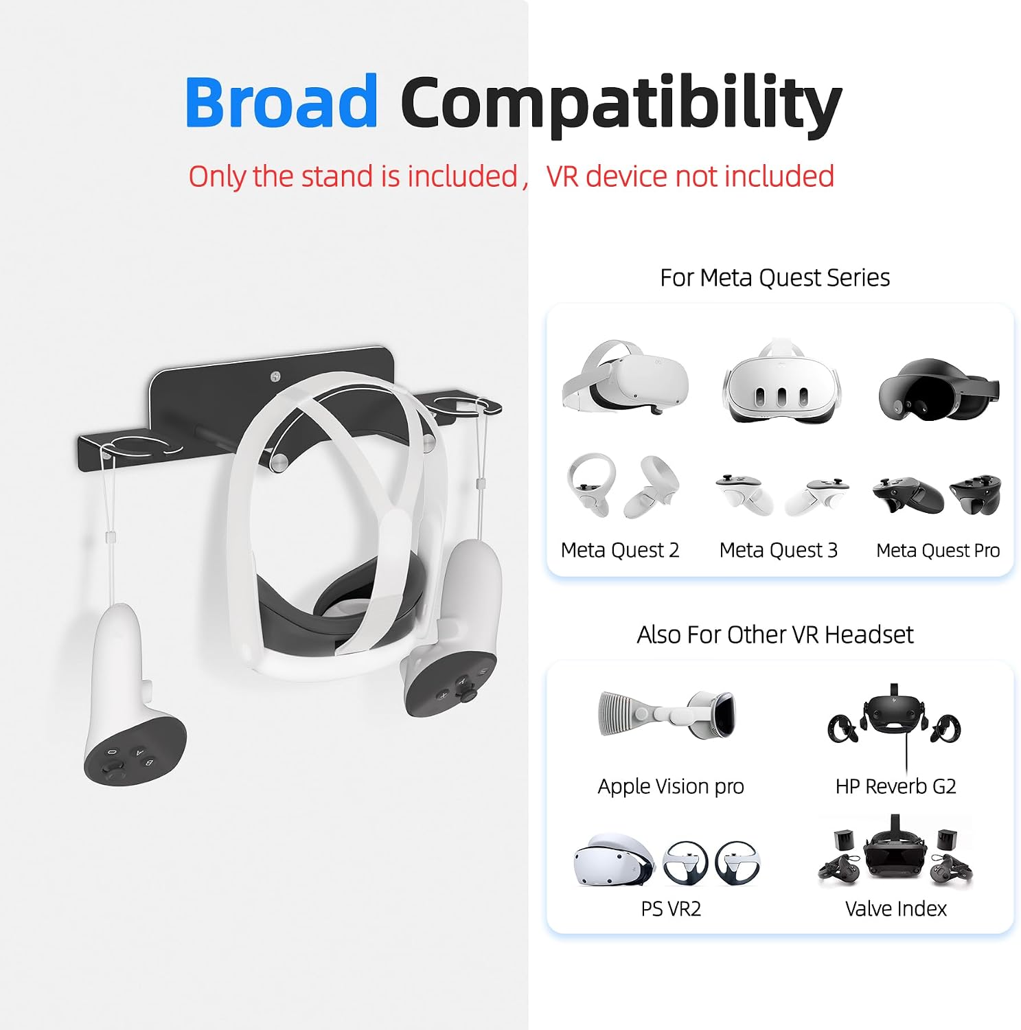 Detalle 2 de Bricok VR Headset Wall Mount Storage Stand Hook Compatible with Meta Quest 3/Quest Pro/Quest 2/Meta Quest 3S,Metal VR Headset Hook Storage Rack Holder(Aluminum Alloy-Black)
Bricok VR Headset Wall Mount Storage Stand Hoo…