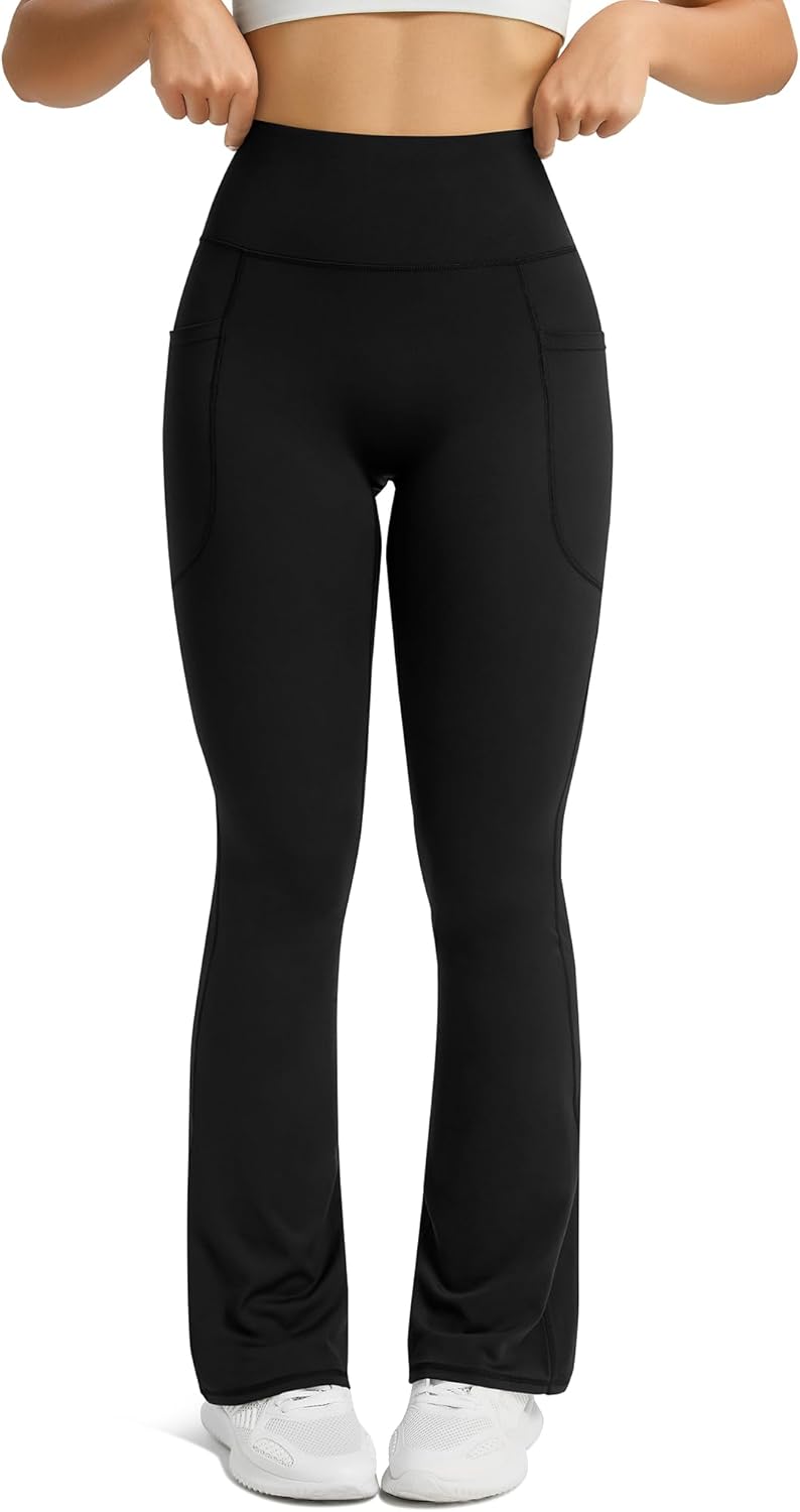 Thumbnail 3 de PRETISKY Women’s Flared Yoga Pants with Pockets, High-Waisted Bell-Bottom Leggings