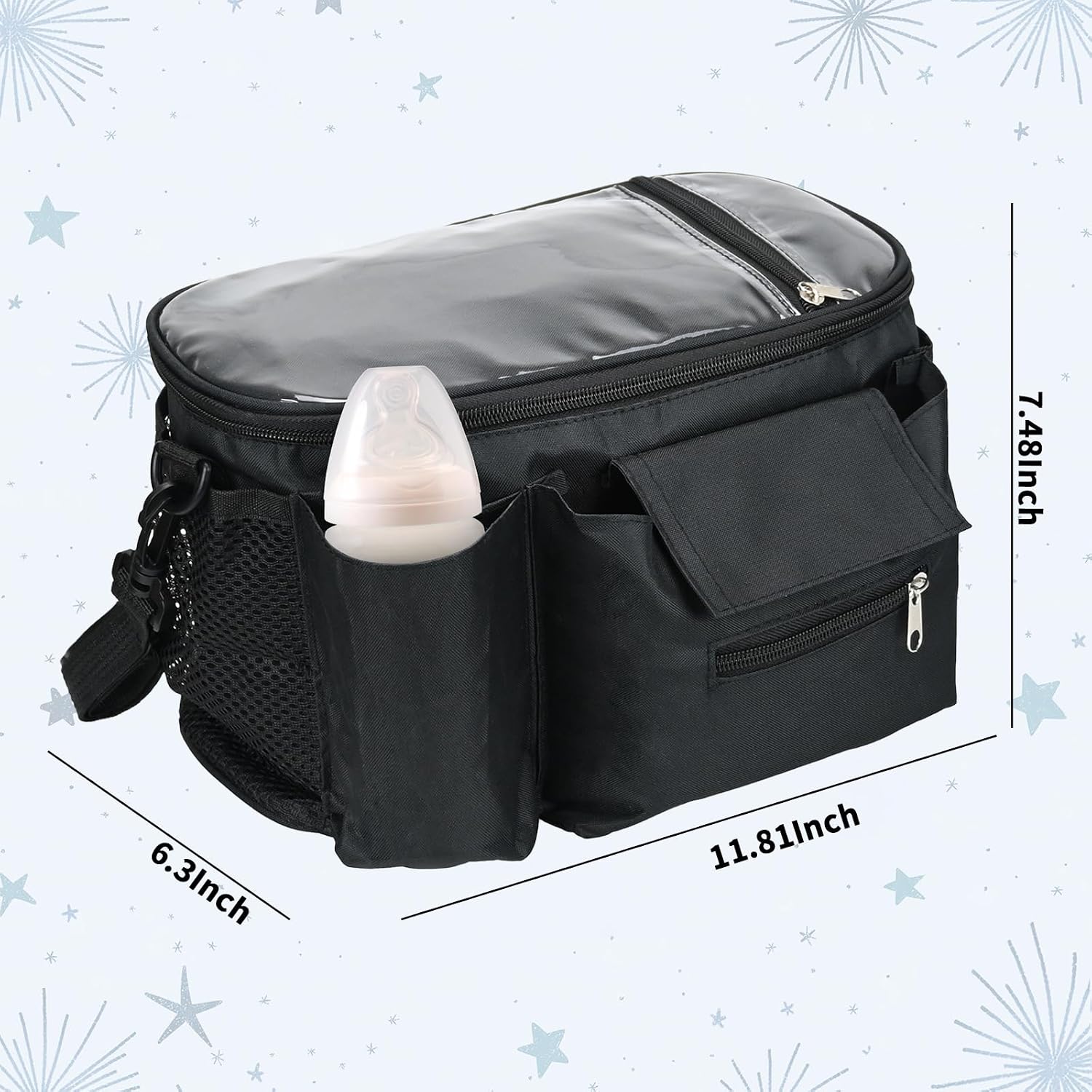 Detalle de Smlper Stroller Organizer in 600D Oxford Fabric