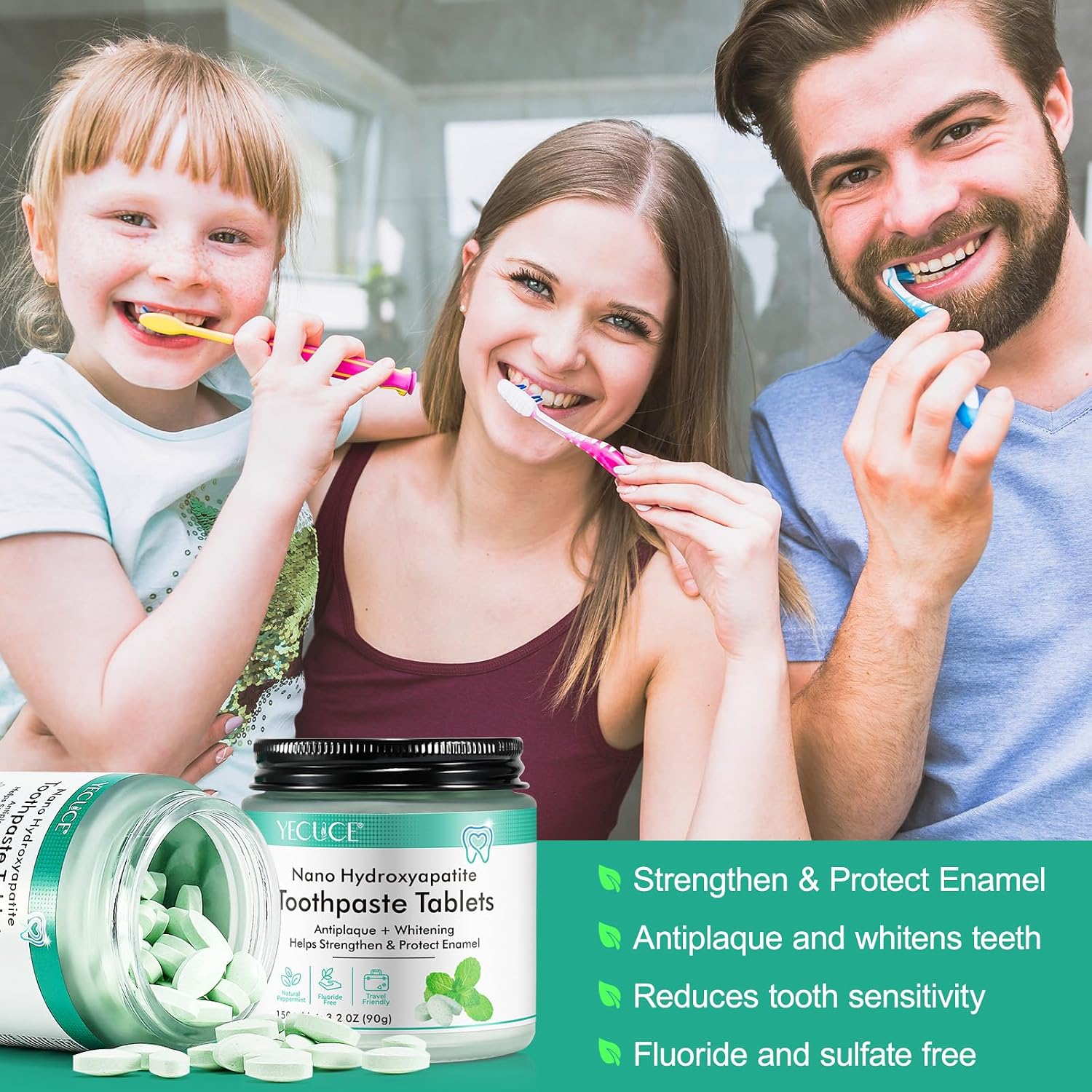 Thumbnail 2 de Nano Hydroxyapatite Toothpaste Tablets 150 Tabs UK