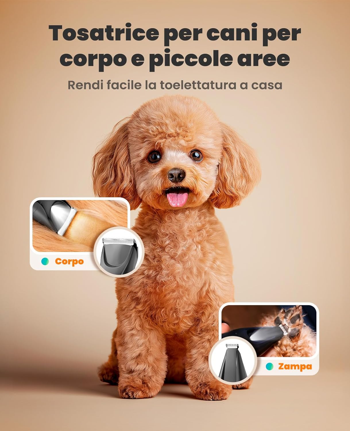 Detalle de Oneisall Tosatrice per Cane Gatto con Luce LED (Blu, 2-in-1): rifinitura efficace senza stress