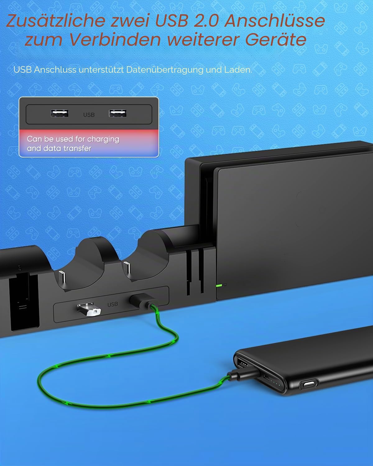 Thumbnail 6 de FASTSNAIL Ladestation für Nintendo Switch / Switch OLED mit Platz für 4 Controller und Pro Controller