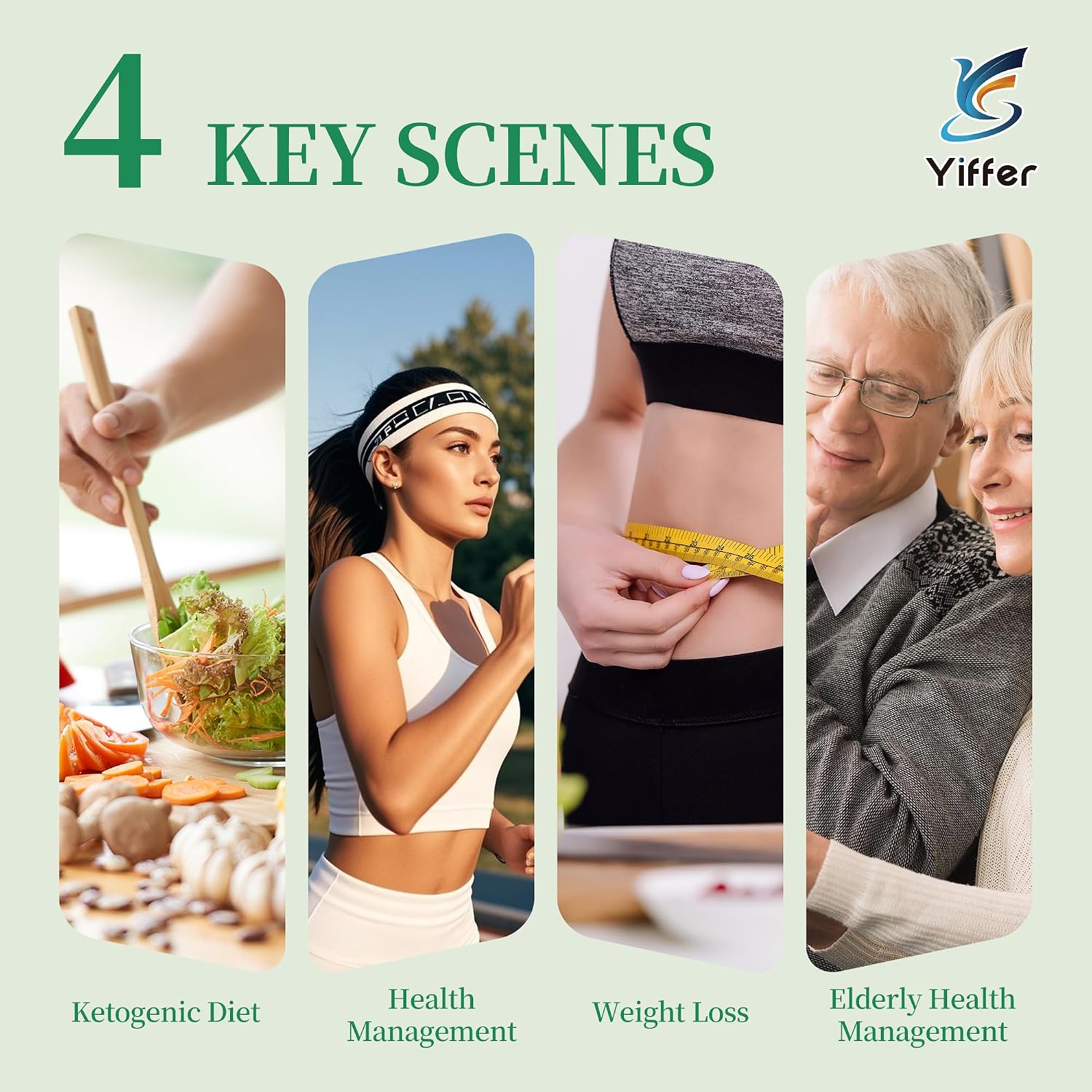 Detalle 2 de Yiffer Ketone Test Strips, 175 Count, 7-Colour Chart