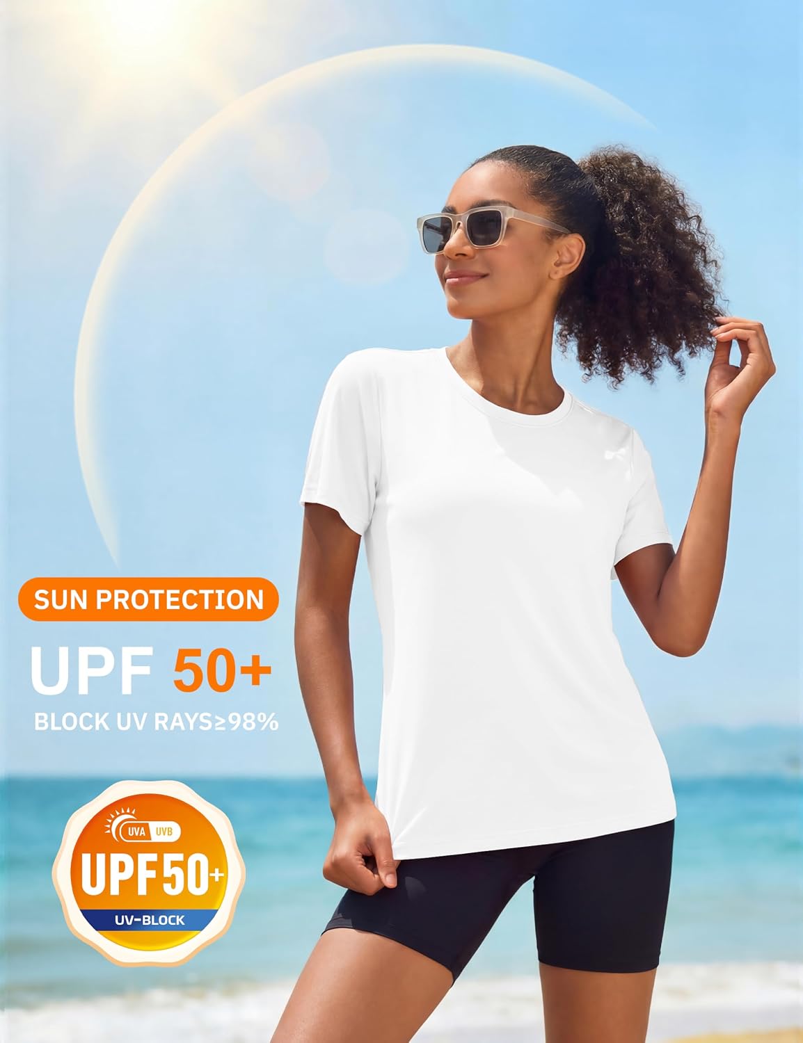 Detalle de MAGCOMSEN Women's Workout Shirt UPF 50+