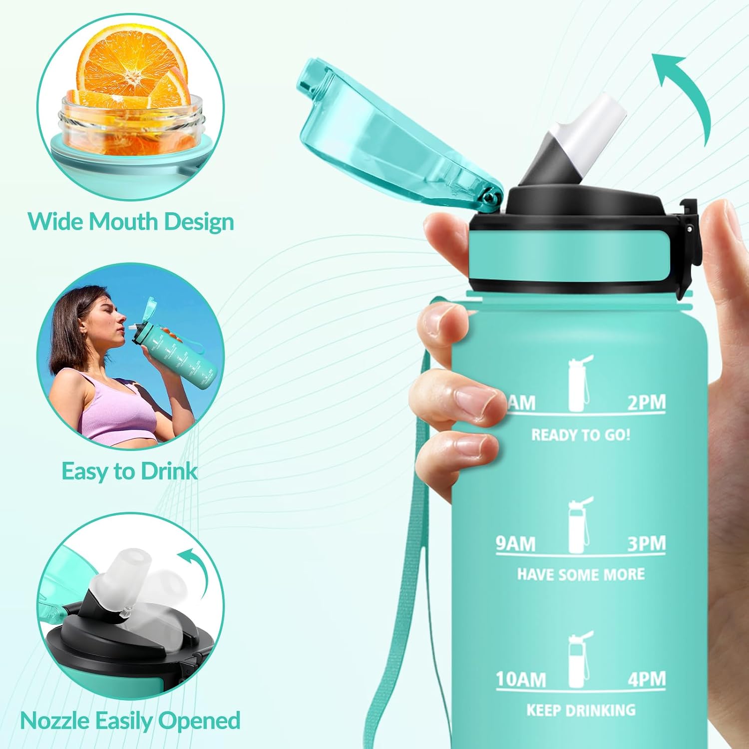 Detalle 2 de Mulbijeo Botella Agua 1 litro libre de BPA