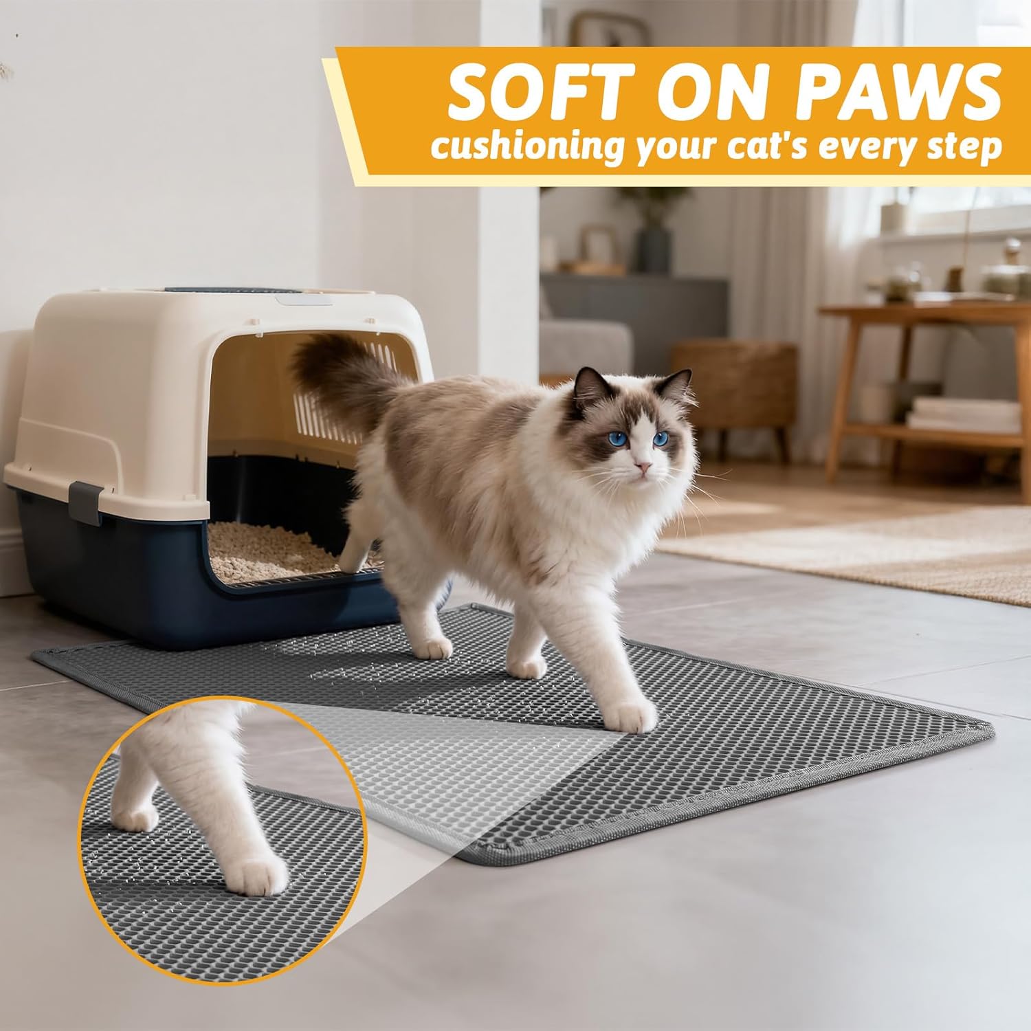Thumbnail 4 de Pieviev Cat Litter Mat 76x61cm 🐾