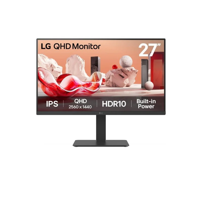 Detalle de LG 27BA54QB-B: Monitor 27" QHD IPS con HDR, altura ajustable y USB KVM para productividad